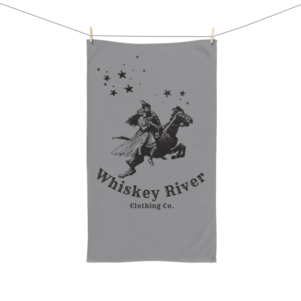 Whiskey River Cowboy Hand Towel — Western Rider Kitchen Towel