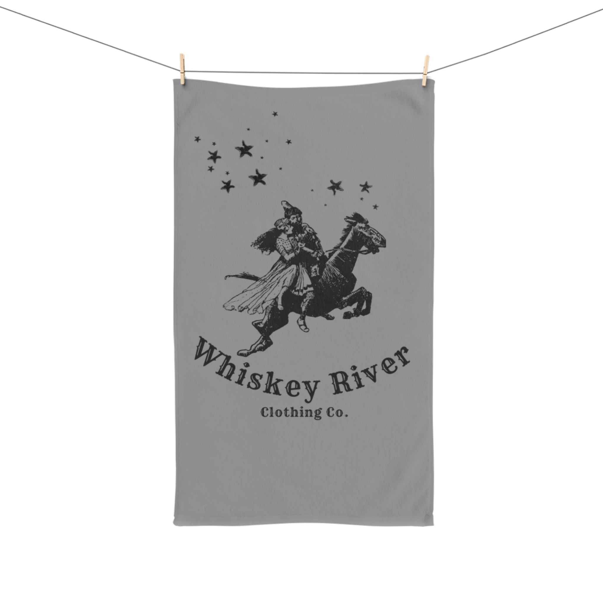 Whiskey River Cowboy Hand Towel — Western Rider Kitchen Towel