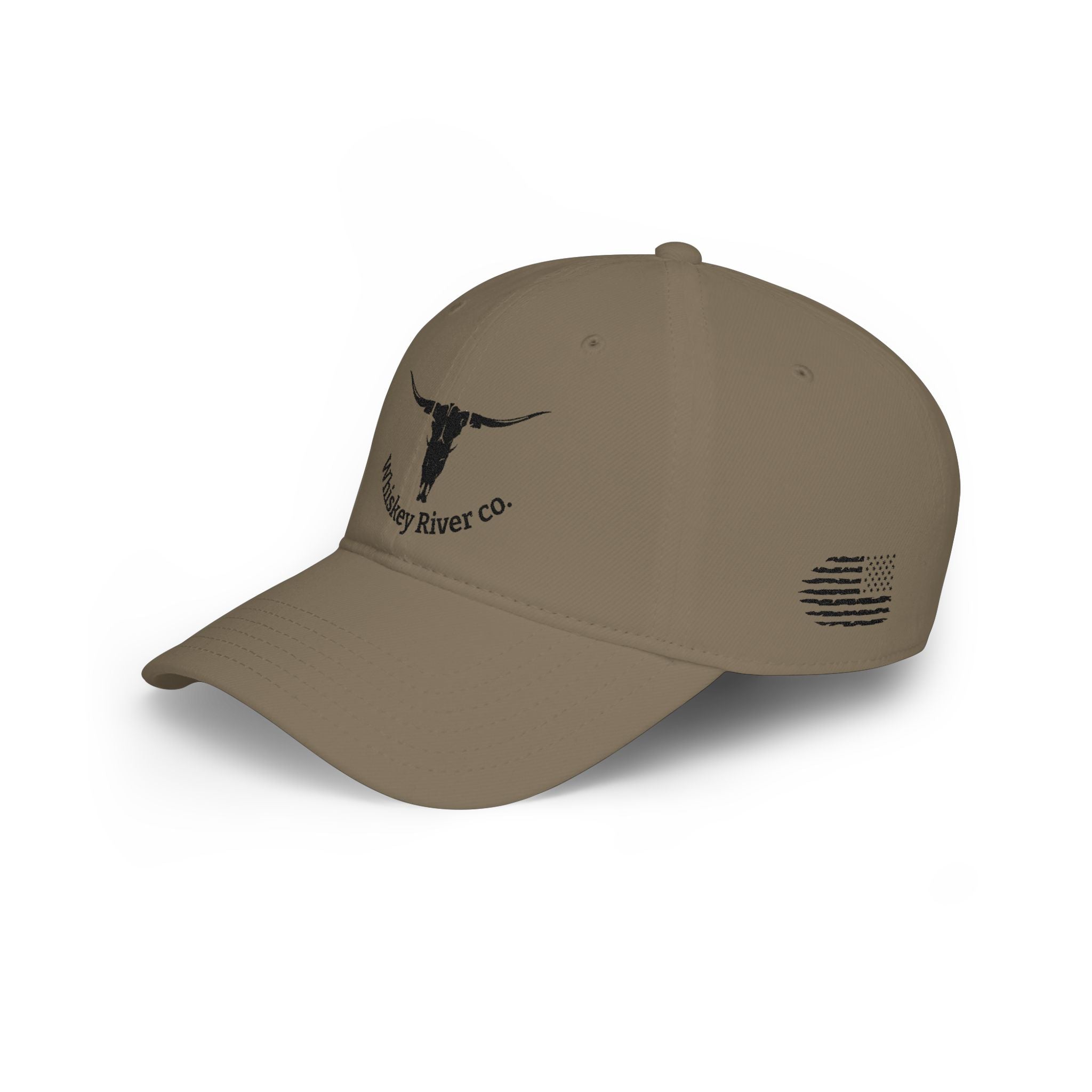 Whiskey River Co. Low Profile Baseball Cap – Distressed Longhorn Logo