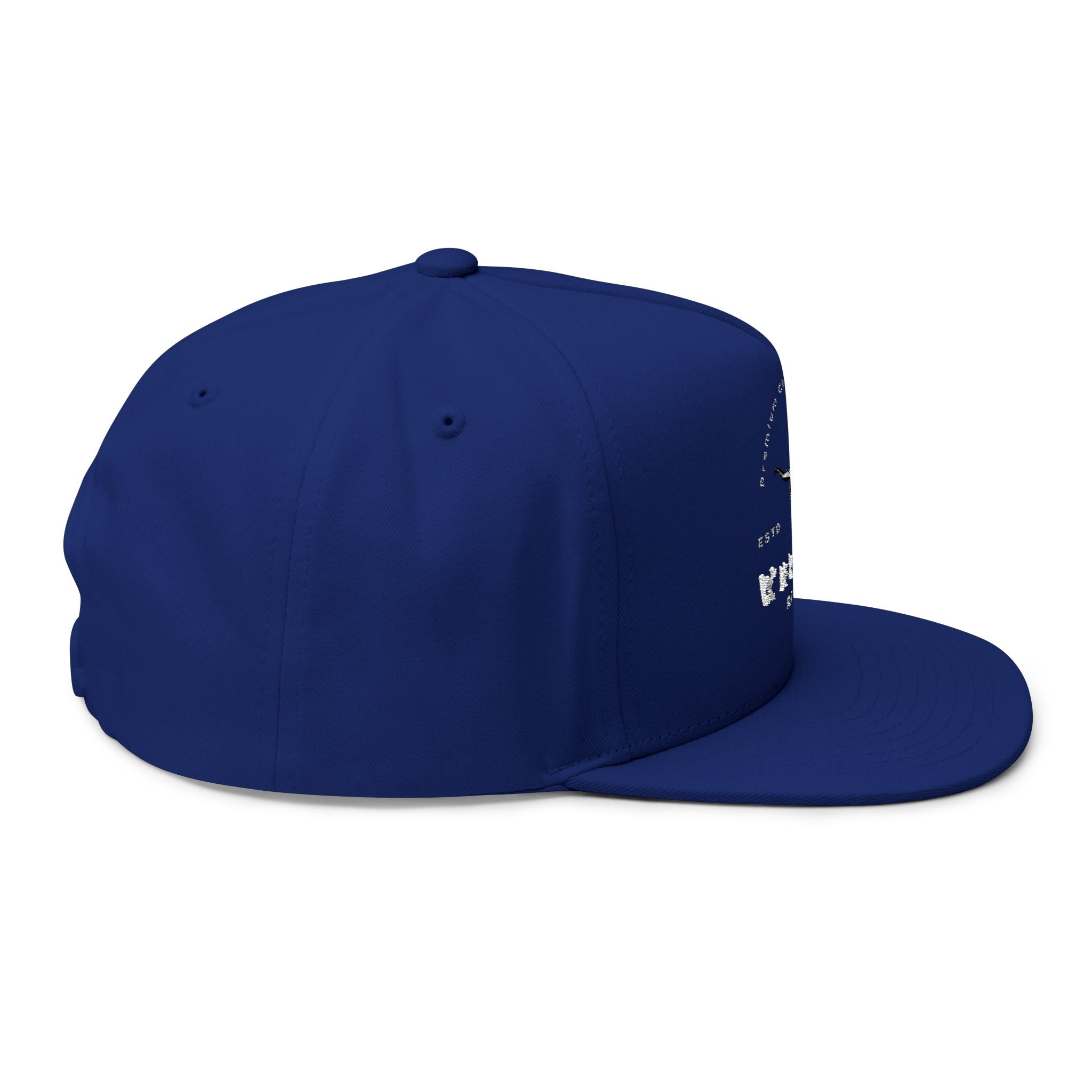 Whiskey River Embroidered Flat Bill Cap — Western Longhorn Logo Snapback