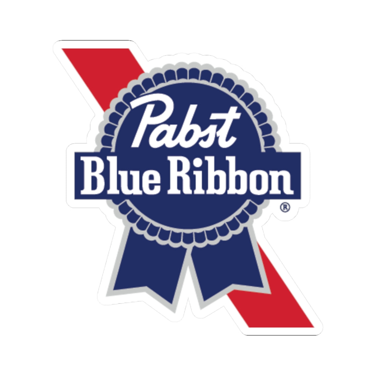 Pabst Blue Ribbon Logo Kiss-Cut Sticker — Retro Beer Brand Decal