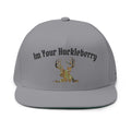 Embroidered 'I'm Your Huckleberry' Flat Bill Cap — Camo Buck Snapback Hat